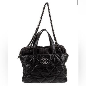CHANEL Medium Portobello Black Quilted Tote with Chain Straps